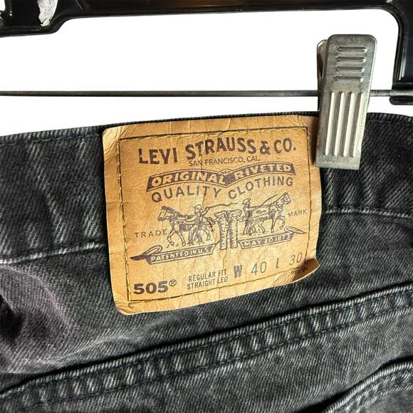 Levi's 505 VTG Men's 40x30 Charcoal Regular Fit Straight Leg Jeans Orange Tab - Picture 6 of 9